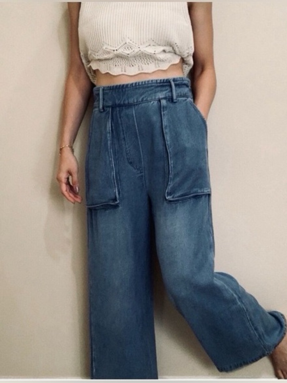 Young Fabulous & Broke (yfb) Denim Modal High Rise Wide Leg Pants Size XS